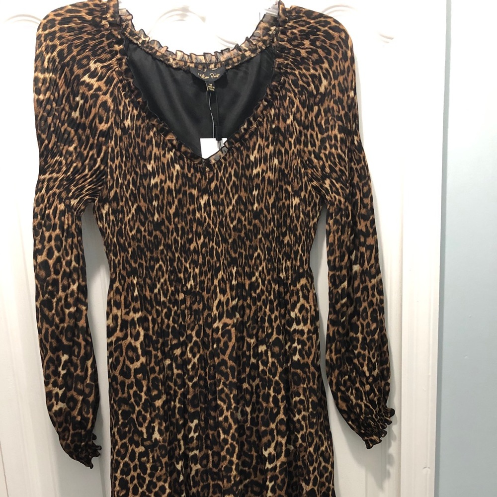 Leopard print Boho dress (med) NWT